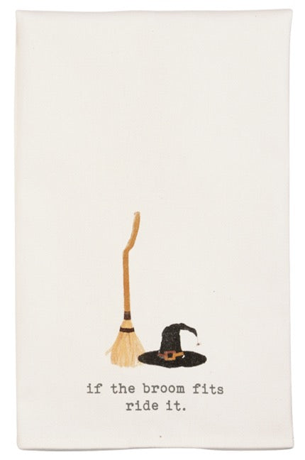 Mud Pie MP 41500028B Broom and Hat Icon Hand Towels