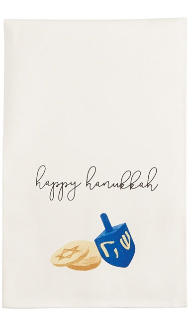 Mud Pie MP 41500047H Happy Hanukkah Icon Tea Towel