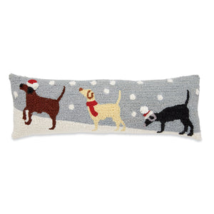 Mud Pie MP 41600247 Snow Dogs Hooked Wool Pillow
