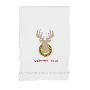 Mud Pie MP 44000024D Welcome Deer French Knot Towel