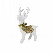 Dekorasyon Gifts DG CM-RSTXS-9.5 9.5" Paper Mache Standing Reindeer (White/Gold)