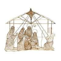 Dekorasyon Gifts DG CF-1456 10" Large Capiz Nativity Scene (Natural/Gold)