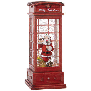 Raz Imports RZ 3800789 10" Santa in Lighted Water Booth