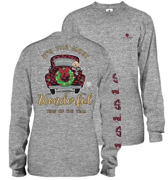 Simply Southern SS YTH-LS-Wonderful Long Sleeve Youth Christmas T-Shirt