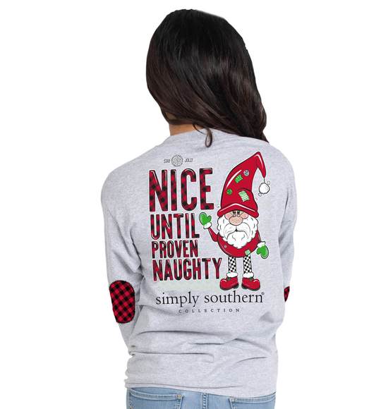 Simply Southern SS LS-NAUGHTY-HTHRGRY Long Sleeve Ladies T-Shirt