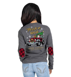Simply Southern SS LS-MERRY-DKHTHGRY Long Sleeve Ladies T-Shirt