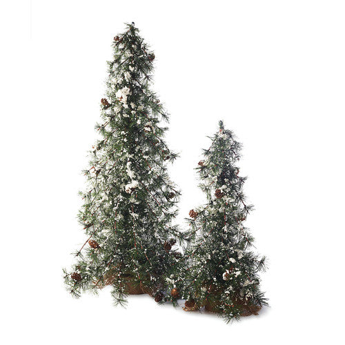 Demdaco 2020140716 Snowy Pine Trees - Set of 2