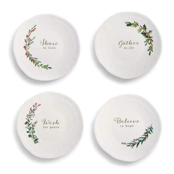 Demdaco 2020190328 Christmas Greenery Snack Plates 7