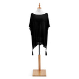 Demdaco 1004290396 Black Fine Knit Poncho