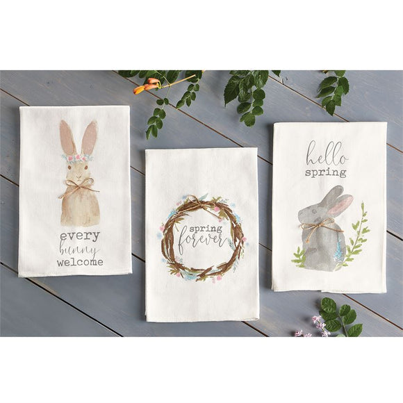 Mud Pie MP 41500085 Easter Cotton Towels (Spring Easter)
