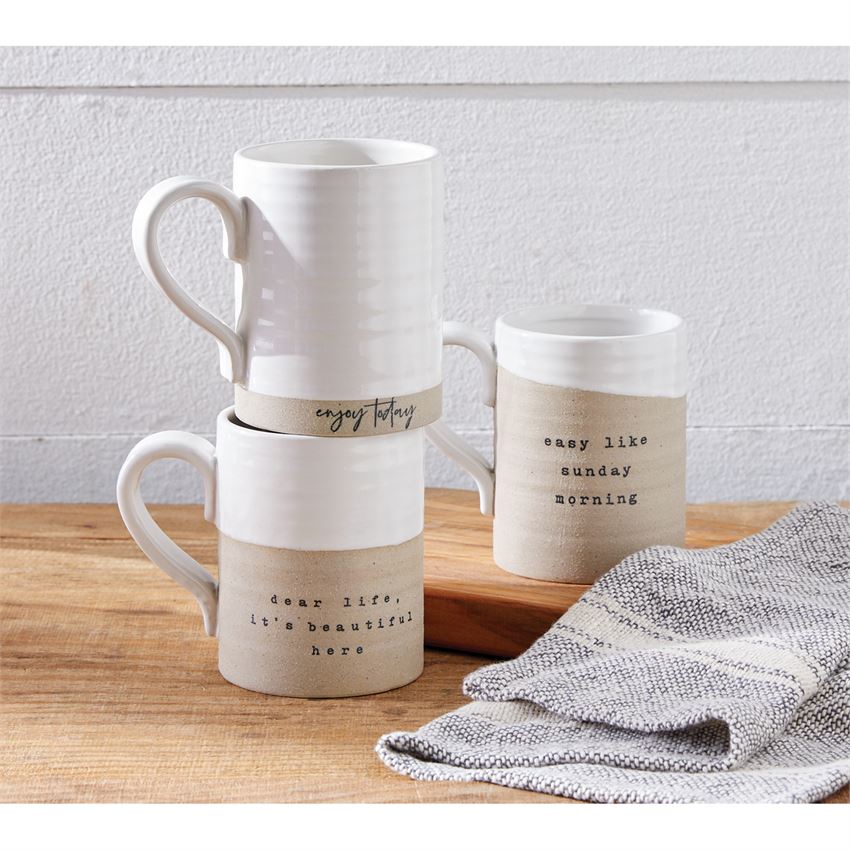 Mud Pie Stoneware Mugs - Thumbnail 2