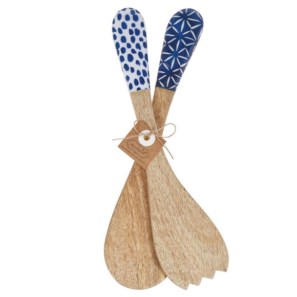 Mud Pie MP 46300121 Indigo Salad Servers