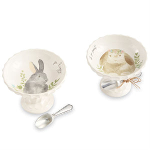 Mud Pie MP 48500085 Watercolor Bunny Pedestal Set (Gray Watercolor)