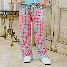 The Royal Standard TRS Tropical Punch Plaid Sleep Pants Aruba Blue/Pink
