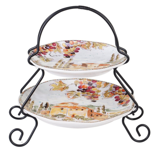 Certified International CI 23152 Tuscan Breeze 2 Tier Server