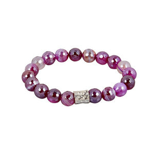 Vibe Jewelry VJ SPB321-8 10MM Gemstone Stretch Bangle Bracelet