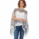 Two's Company TC 200166-20 Paisley Print Convertible Shawl with Pearls