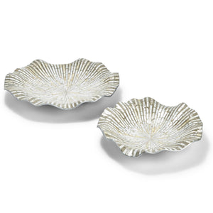 Two's Company TC LAC128-S2 Grey Pearls Wave Bowl