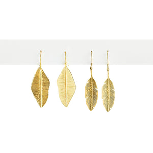 Two's Company TC 100071-20 Gold Feather Earrings