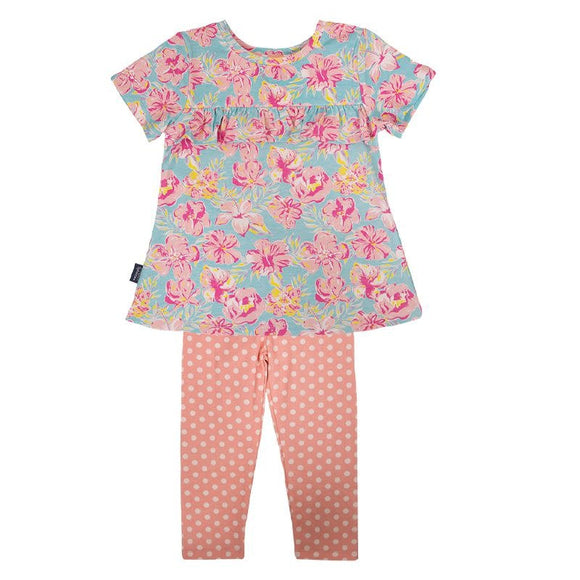 Simply Southern SS PP-0120-TDLR-MALIBU-TROPIC Toddler Malibu Tropic Flowers Outfit