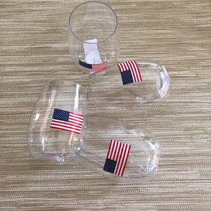 GoVino GV 2210AF American Flag Red Wine 16oz Glass