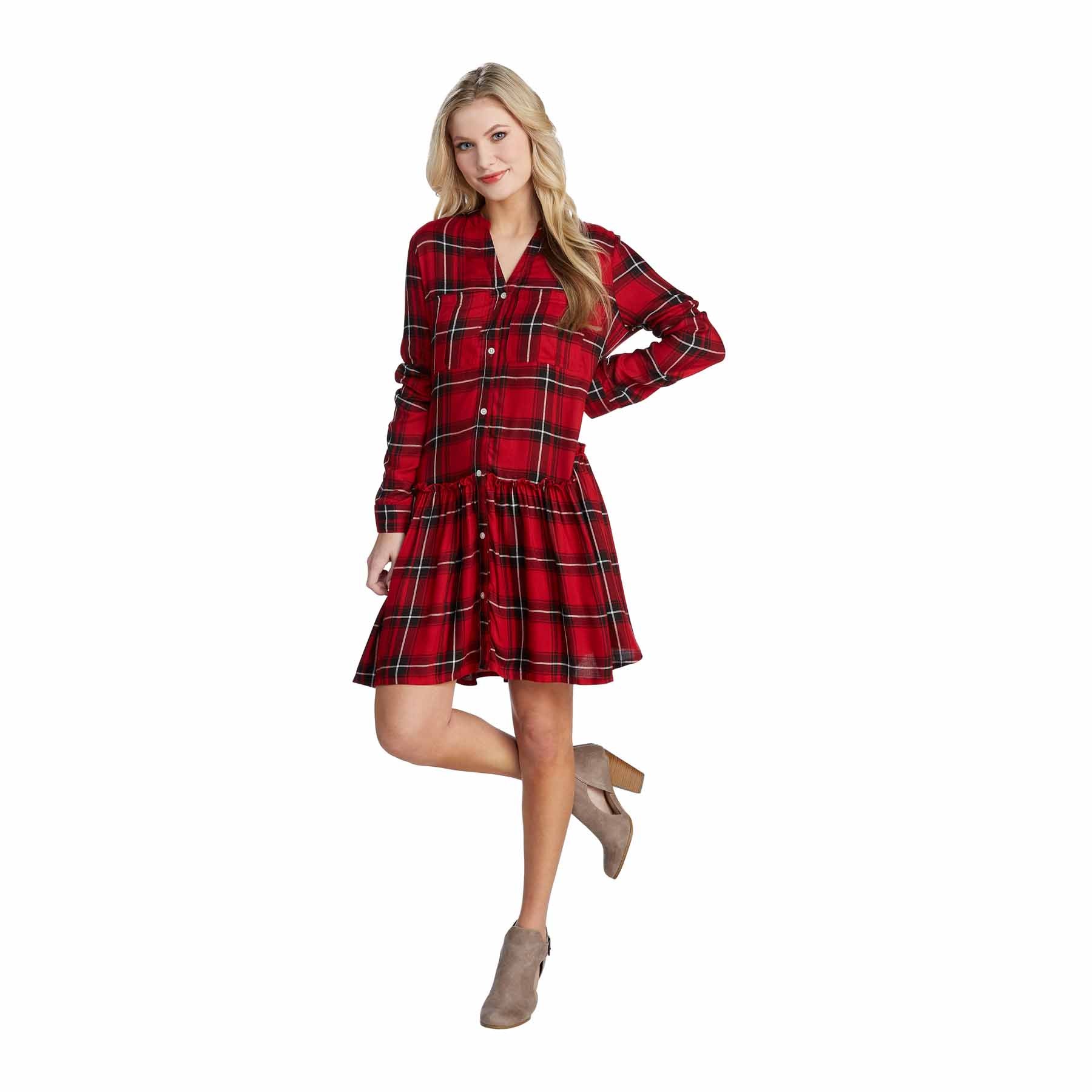 mud pie red dress Red Claret Pleated Dress by Mud Pie