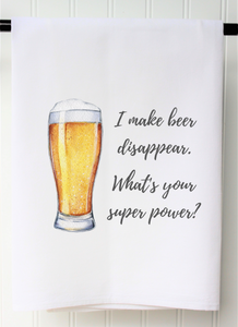 Southern Sisters Home SSH FSTBEER Towel "Beer Disappear"