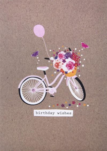 Design Design DD 100-15567 Flower Basket Bike - Her Birthday Card