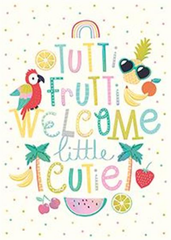 Design Design DD 100-42488 Tutti Frutti Welcome Newborn Card