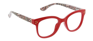 Peepers PS 2716 Jungle Fusion Blue Light Reading Glasses - Red/Zebra