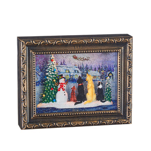 Raz Imports RZ 4000794 9.75" Dogs Watching Santa Lighted Water Picture Frame