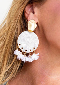 Millie B Designs MBD MAGE06 Magnolia Earrings-White