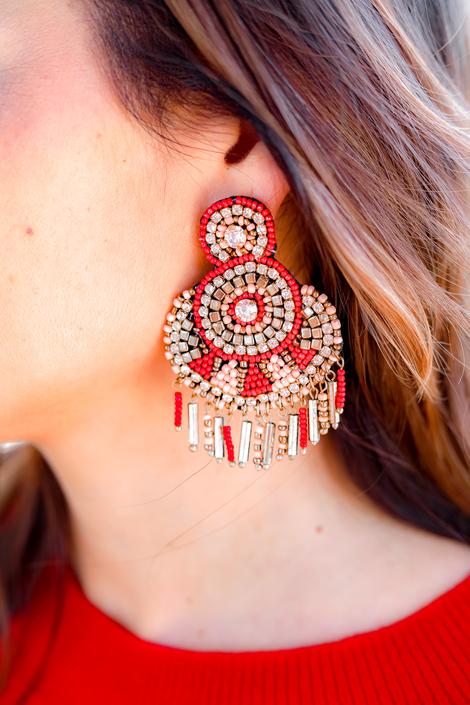 Millie B Designs MBD CARE02 Carrie Earrings, Red/Coral