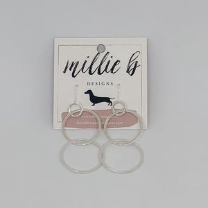 Millie B Designs MBD STC01 Silver Triple Circle Earrings