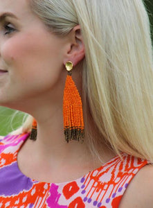 Millie B Designs MBD DAYE01 Dayton Fringe Earrings-Orange