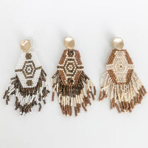 Millie B Designs MBD AZTE01 Aztec Earrings-Brown