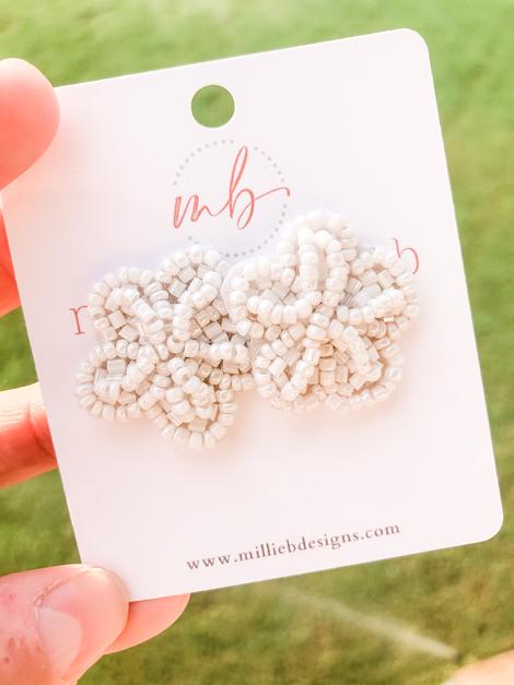 Millie B Designs MBD SUNESM02 Small Sunny Earrings-White