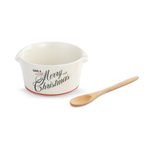 Demdaco 1004180507 Merry Christmas Appetizer Bowl w/Spoon