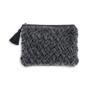 Demdaco 1004660003 Velvet Zip Pouch - Charcoal Comfort