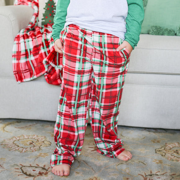 The Royal Standard TRS Youth Alpine Plaid Flannel Sleep Pants True Red/White/Green