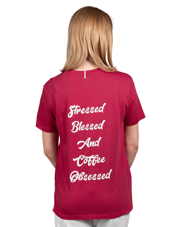 My Coffee Shoppe MCS 202060067DR Boyfriend T Stressed Blessed and Coffee Obsessed