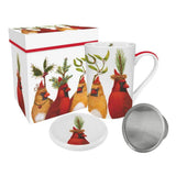 Paperproducts Design 26 41xx Holiday Party Gift-Boxed Tea Mug with Lid & Strainer - 6 Styles
