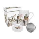 Paperproducts Design 26 41xx Holiday Party Gift-Boxed Tea Mug with Lid & Strainer - 6 Styles