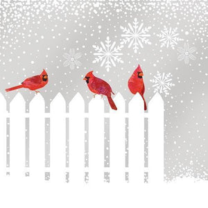 Paperproducts Design PD 3252153 Snowfall Cardinals Napkins