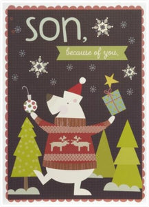 Design Design DD 100-77105 Polar Bear In Sweater Christmas Card