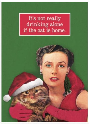 Design Design DD 100-77351 Drinking Alone Christmas Cat