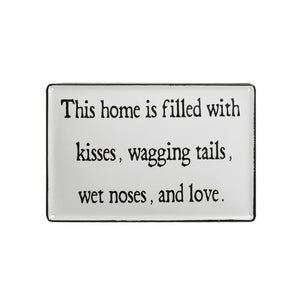 Creative Co-Op CCOP DF2077  Enameled Wall Decor "This Home Is Filled?" 12"L x 8"H