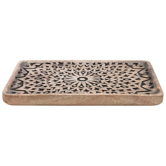Creative Co-Op CCOP DF2437  Hand-Carved Mango Wood Tray 16