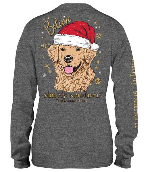 Simply Southern SS LS-SANTADOG-DKHTHRGRY