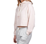 My Coffee Shoppe MCS 202070043MP Millennial Pink Crop Hoody